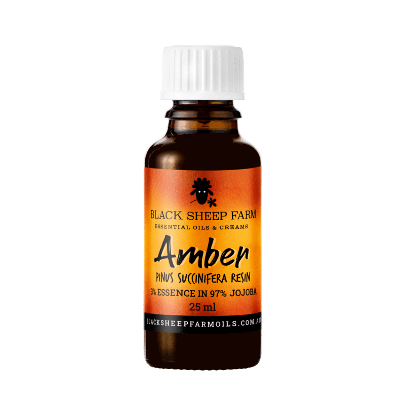 Amber essential oil 3% (Pinus succinisra resin) in 97% Jojoba oil 25ml - Black Sheep Farm