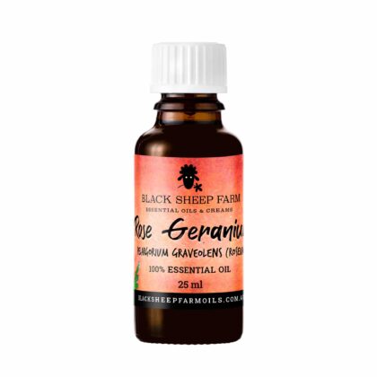 100% Pure Rose Geranium Essential Oil, Pelargonium Graveolens (roseum) 25ml - Black Sheep Farm