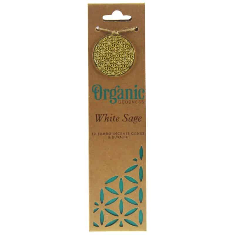 ORGANIC Goodness Incense Cones WHITE SAGE with Ceramic Holder - Image 3