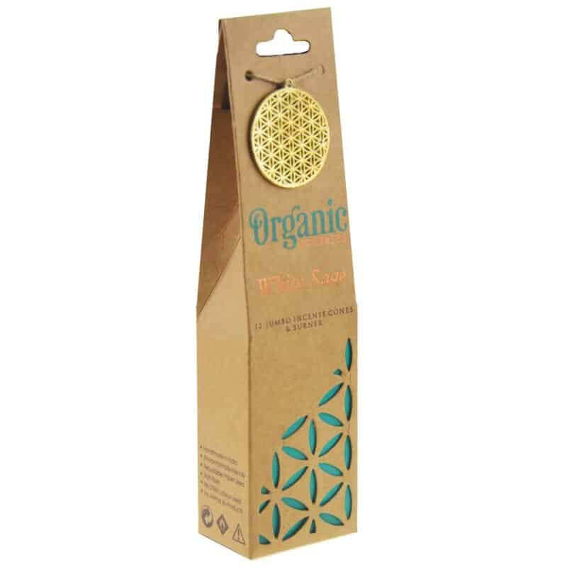 ORGANIC Goodness Incense Cones WHITE SAGE with Ceramic Holder - Image 2