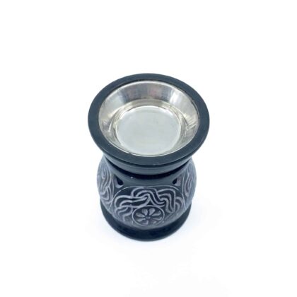 Soapstone OIL BURNER Small 3.5 inch BLACK