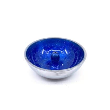 Aluminium Incense Dish BLUE with Glitter