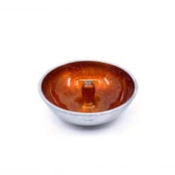 Aluminium Incense Dish ORANGE with Glitter