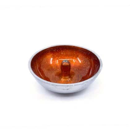 Aluminium Incense Dish ORANGE with Glitter