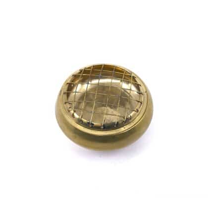 Charcoal Burner Brass Flat PLAIN with Wooden Base