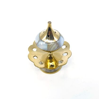 Incense Holder Brass LOTUS MOTHER OF PEARL 10cm