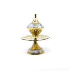 Incense Holder Brass LOTUS MOTHER OF PEARL 10cm