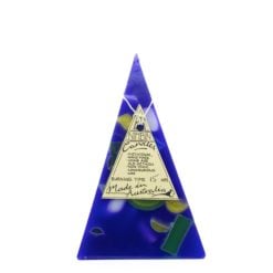 15hr Funky Pyramid Candle Blue - Nimbin Candles