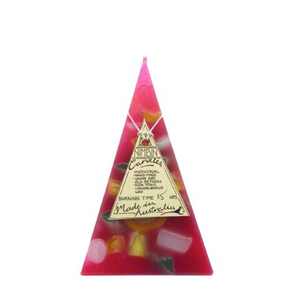 15hr Funky Pyramid Candle Hot Pink - Nimbin Candles