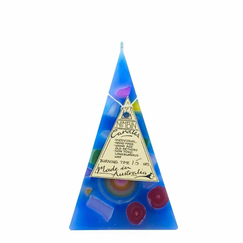 15hr Funky Pyramid Candle Light Blue - Nimbin Candles
