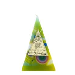 15hr Funky Pyramid Candle Light Green - Nimbin Candles