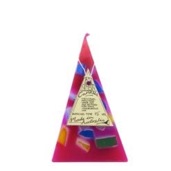 15hr Funky Pyramid Candle Red - Nimbin Candles