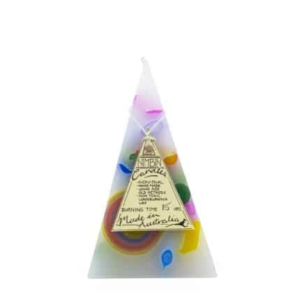 15hr Funky Pyramid Candle White - Nimbin Candles