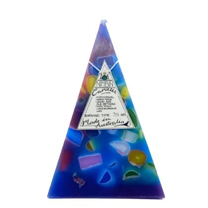35hr Funky Pyramid Candle Blue - Nimbin Candles