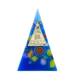 35hr Funky Pyramid Candle Light Blue - Nimbin Candles