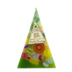 35hr Funky Pyramid Candle Light Green - Nimbin Candles