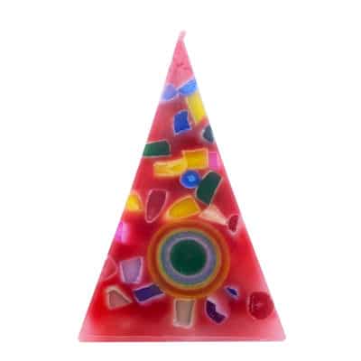 35hr Funky Pyramid Candle Red - Nimbin Candles