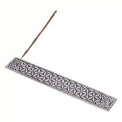 Silver Flower of Life Long Incense Burner_