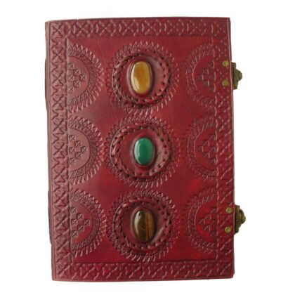 Large Leather Journal - 3 Stones with Clasp
