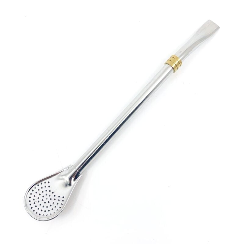 Yerba Mate Tea Stainless Steel Drinking Straws Gold Ring