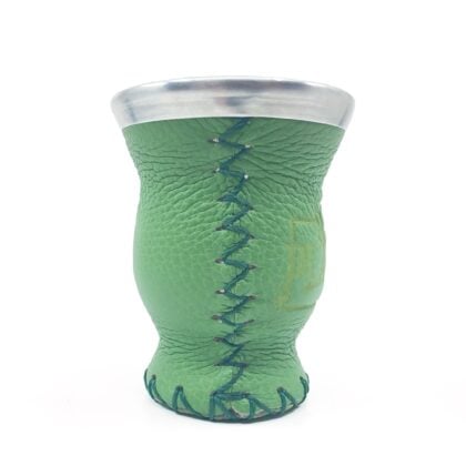 Playadito Gourd Glass and Leather Green