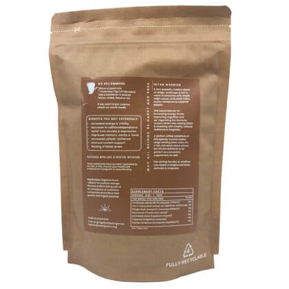 Incan Warrior Cacao Mushroom Blend 200g Back - Highbration