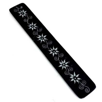 Black Stone Flat Ash Catcher FLOWERS