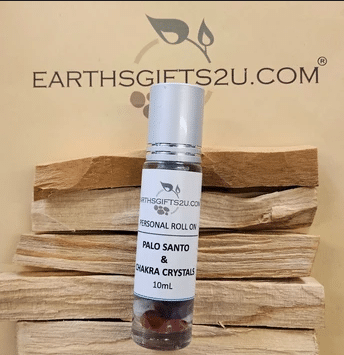 Palo Santo 10ml Personal Roll On with Chakra Crystals