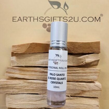 Palo Santo 10ml Personal Roll On with Rose Quartz Crystals