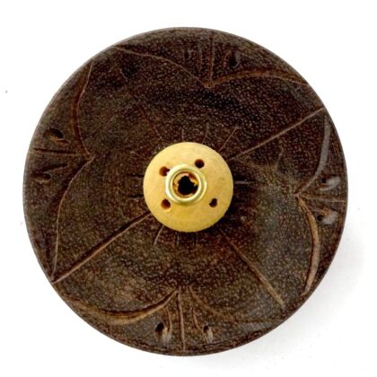 INCENSE HOLDER Wooden ROUND A 7cm Tibetan
