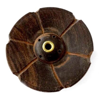 INCENSE HOLDER Wooden ROUND B 7cm Tibetan