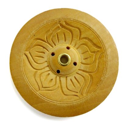 INCENSE HOLDER Wooden ROUND C 7cm Tibetan