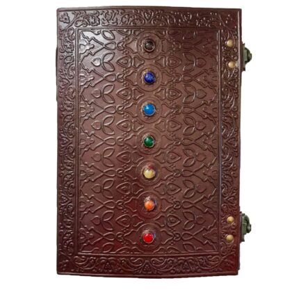 Large Leather Journal - 7 Chakra Stones