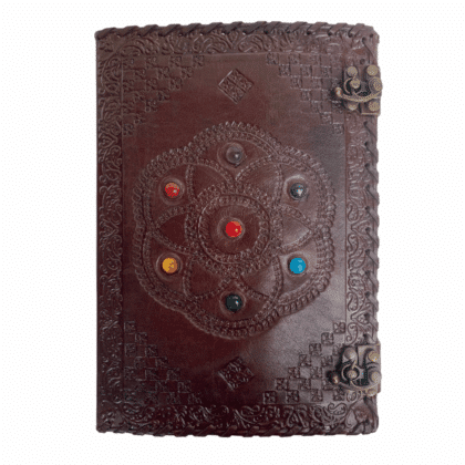 Large Leather Journal Chakra Mandala