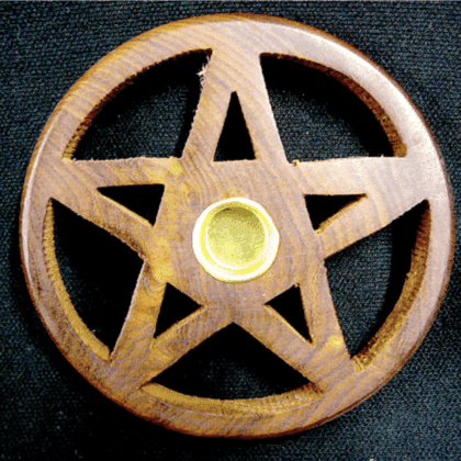 Incense & Cone Holder Wooden PENTAGRAM