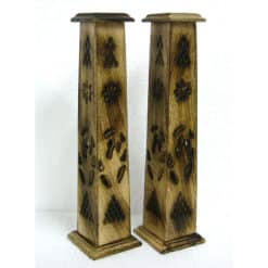 INCENSE HOLDER Wooden SQUARE TOWER 12 inch