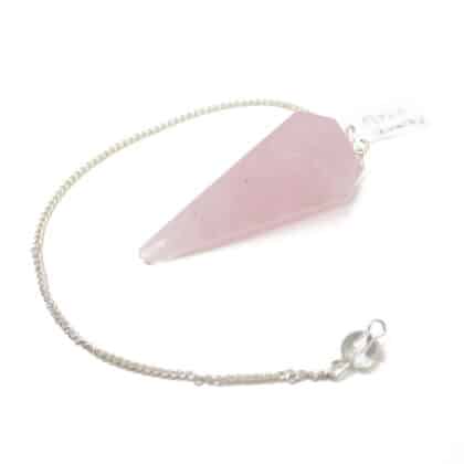 Crystal Pendulum - Rose Quartz Faceted