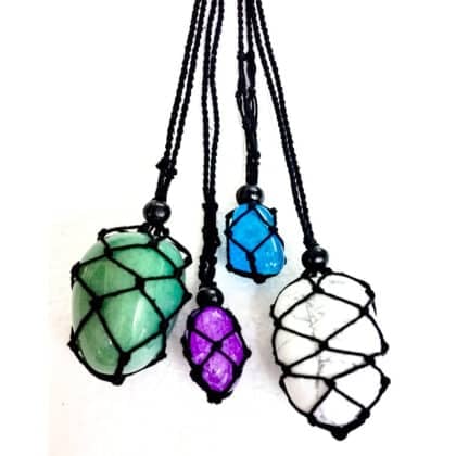 Gem Holder Macrame Beaded