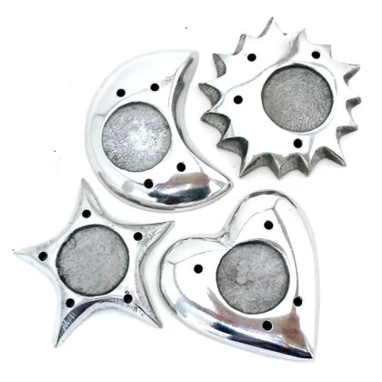 Incense and Cone Holder Aluminium SUN, MOON, STAR, HEART