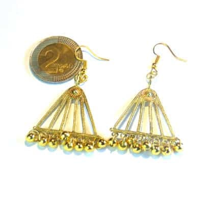 Georgian Earrings Red Lighthouse with Seven Beads