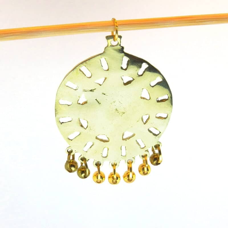 Georgian Pendant Large Solar Disk with 7 Beads