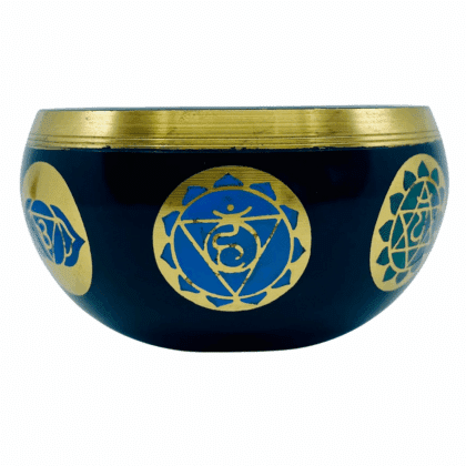 Tibetan Singing Bowl 10cm Hand Painted CHAKRA with Wooden Striker