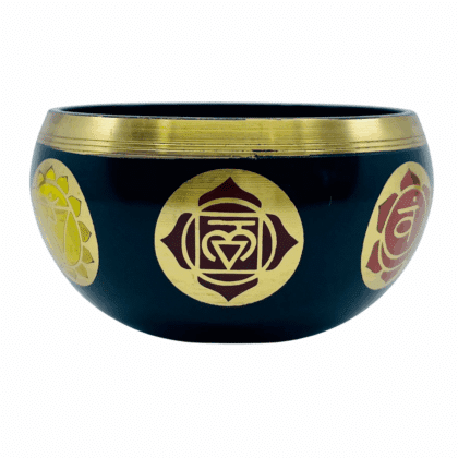 Tibetan Singing Bowl 10cm Hand Painted CHAKRA with Wooden Striker