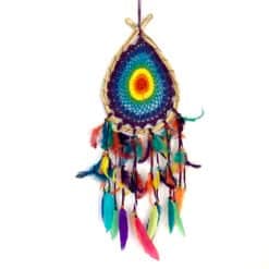 Dreamcatcher Rattan & Crochet Rainbow Teardrop