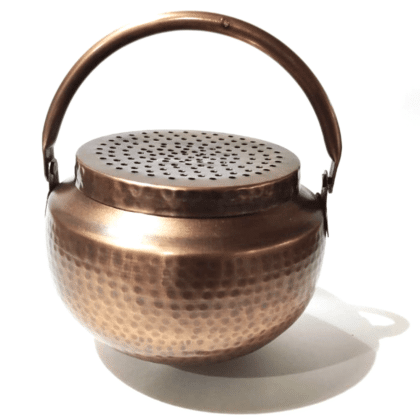 Brass Incense Burner - Copper Finish with Handle