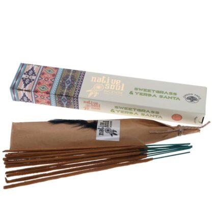 Native Soul - SWEET GRASS & YERBA SANTA Incense Smudge Sticks 15g