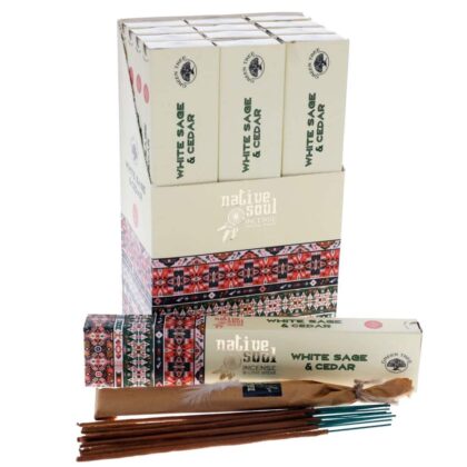 Native Soul - WHITE SAGE and CEDAR Incense Smudge Sticks 15g