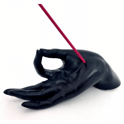Incense Holder Black Resin HAND