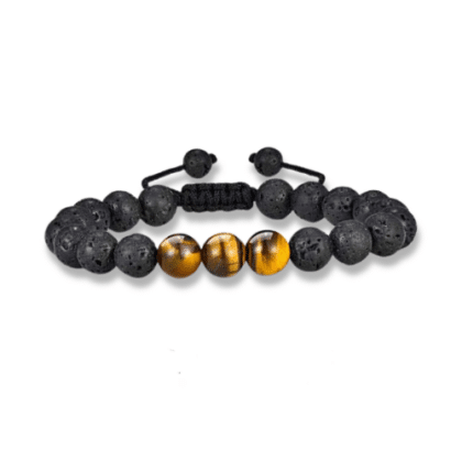 Crystal Diffuser Bracelet – Lava Stone & Tigers Eye