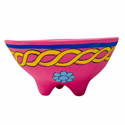 Smudge Bowl Clay HAND PAINTED with feet PINK